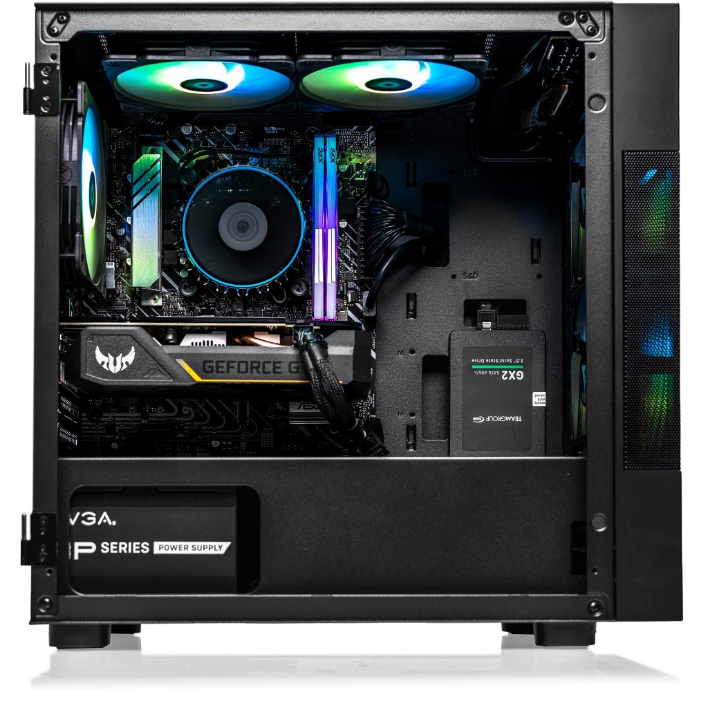 VRLA Tech Aurora Gaming PC RGB Upgrade Black Side