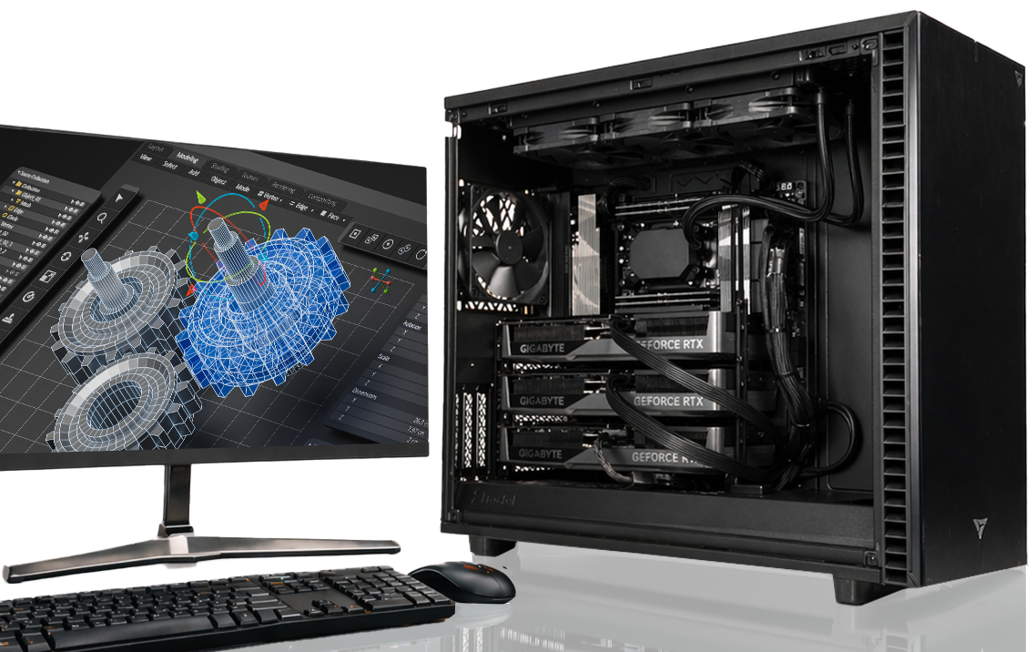 VRLA Tech custom AI workstation with 3× RTX 5090